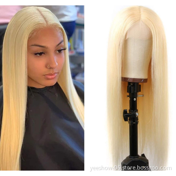 2021 100% raw human hair  virgin silky straight  613  blonde  lace front  wig